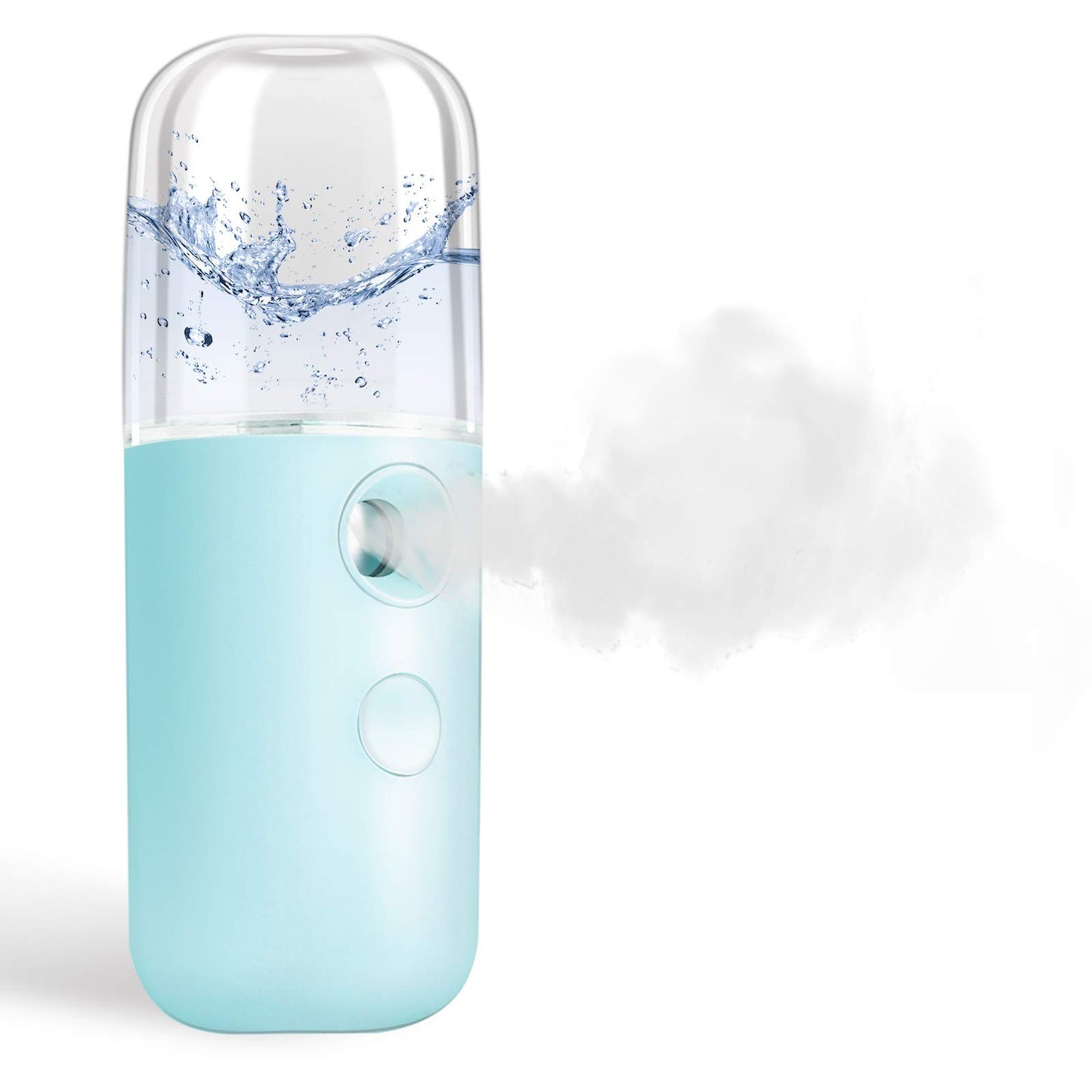 GIVERARE Nano Facial Steamer, Handy Mini Mister, USB Rechargeable Mist Sprayer, 30ml Visual Water Tank Moisturizing&Hydrating for Face, Daily Makeup, Skin Care, Eyelash Extensions-Blue