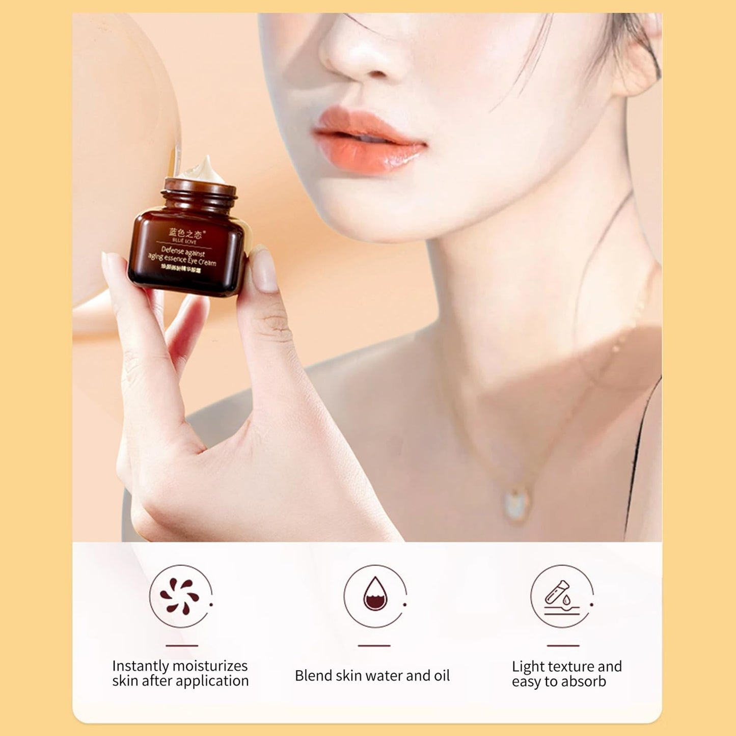 BLUE LOVE Anti-Aging Eye Cream – Reduces Dark Circles & Puffiness, Moisturizing Under-Eye Bags & Fast-Absorbing Wrinkle Treatment for Men & Women, 0.7oz