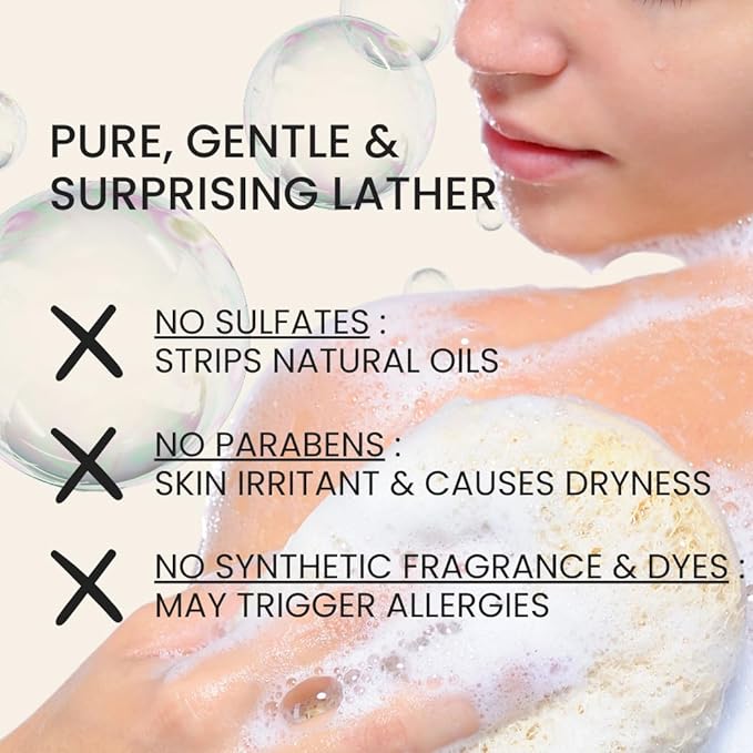 Ahimsa Natural Body Wash for Women | Hydrating & Moisturizing Body Wash Sensitive Skin | Antioxidant-Rich Bath & Shower Gels with Spearmint & Ginger | Gentle, Plant-Based, Organic Formula | 10oz