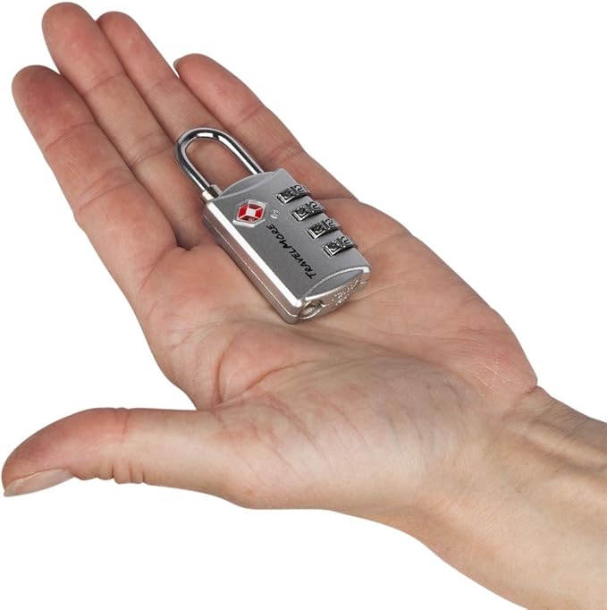 5 Pack TSA Luggage Locks with 4 Digit Combination – Heavy Duty Set Your Own Padlocks for Travel, Baggage, Suitcases & Backpacks - Silver