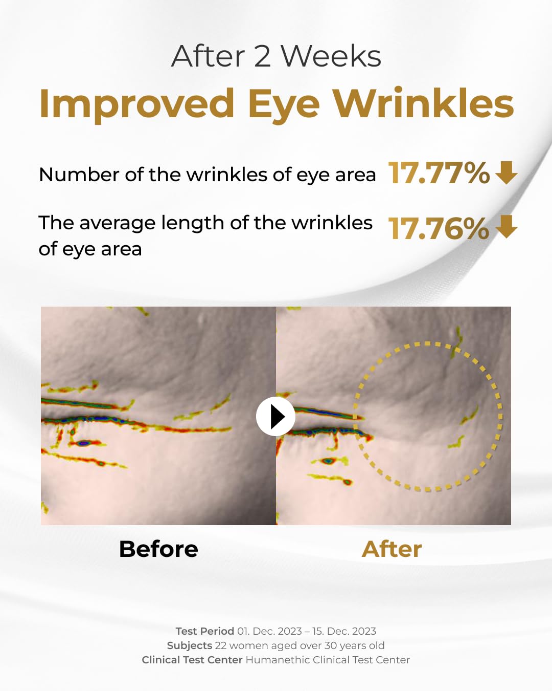 bom COSMETICS Peptide Power Eye Cream 1.05 Fl Oz, Penta-Peptide and 99% Pure Gold Lightweight Eye Cream for Skin Collagen Boost to Reduces Fine Lines, Wrinkles, Enhances Elasticity, Korean Skin Care