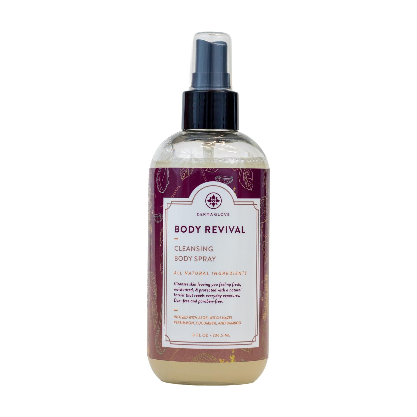 DERMAGLOVE Body Revival - Showerless Cleansing Mist, Portable Shower & Rinse-Free Hygiene Spray - 8 Fl Oz (Pack of 1)