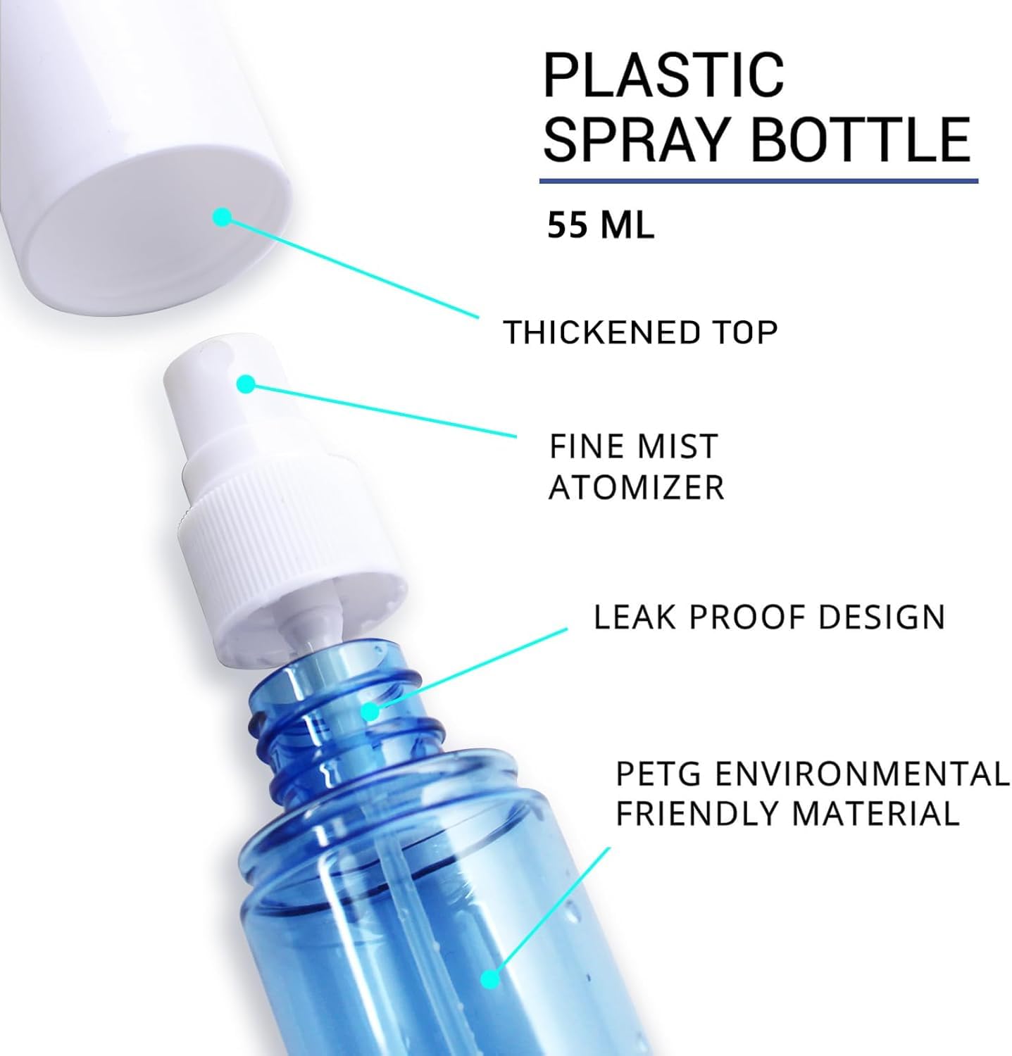 YOCASII 3PCS Alcohol Spray Bottle, 2oz Travel Containers, Mini Spray Bottles and Travel Spray Bottles, Tiny Spray Bottles And Fine Mist Spray Bottles for Hair Spray, Toners & Face