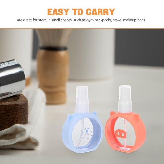 MERRYHAPY Travel Spray Bottle Set 4 Pack 3.93 Inch Refillable Mini Plastic Bottles for Perfume Essential Oils Water Misting Tsa Approved