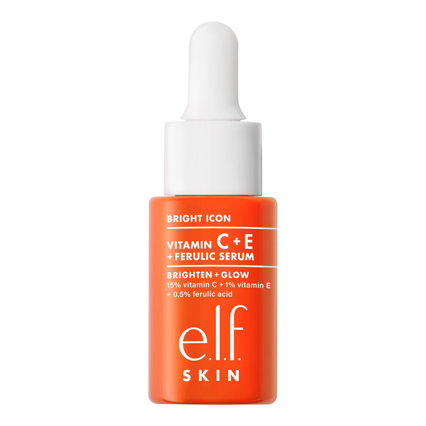 e.l.f. SKIN Bright Icon Vitamin C + E + Ferulic Serum Mini, Brightening & Soothing Face Serum, Helps Even Skin Tone, Vegan & Cruelty-Free, 0.5 fl oz