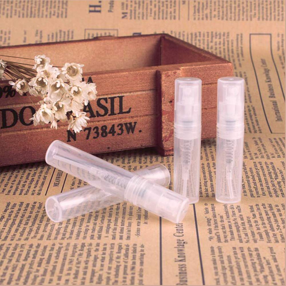 Mini Perfume Bottle 3ml 100pcs, Small Refillable Spray Bottle, Perfume Mouthwash Bottle for Cleaning, Travel, Essential Oils