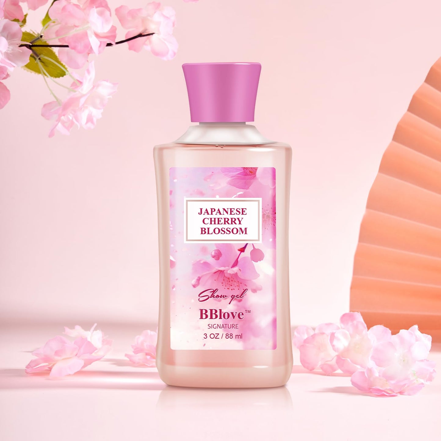 BBlove Bath and Body Gift Set for Women & Girls, Japanese Cherry Blossom, 4PCS Set for-Shower Gel, Body Lotion, Body Mist, Exfoliating Scrub, Body Care Set