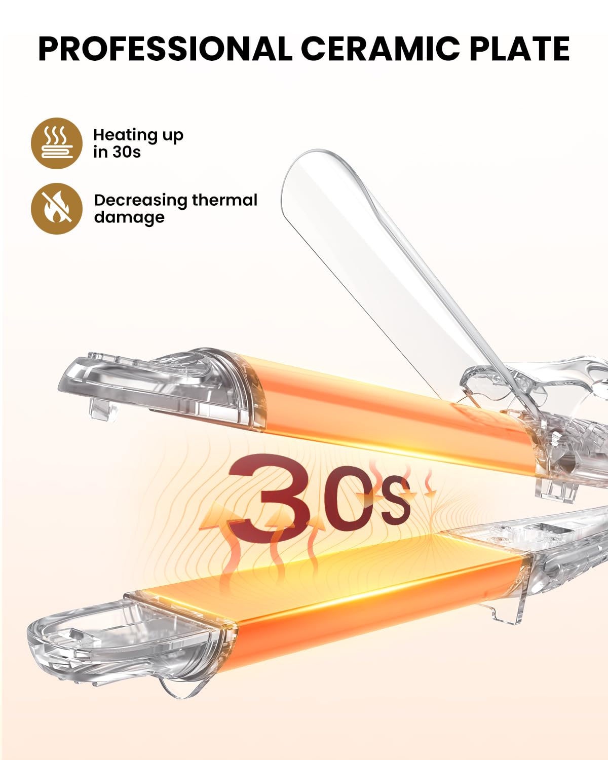 Dual Voltage Curling Iron 2-in-1 Curling Iron 1 Inch,(100V~240V) Dual Voltage Hair Straightener Travel CurlingIron European Flat Iron(Black)