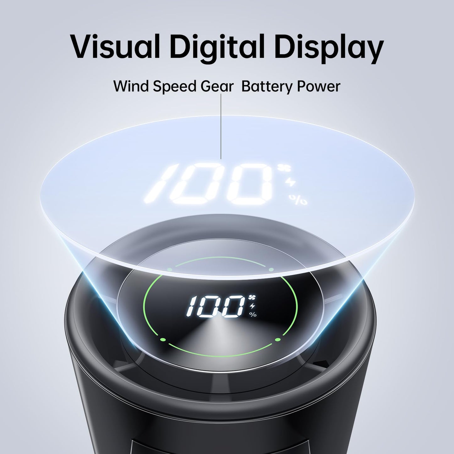 KIMMOO 3-in-1 Portable Handheld Turbo Fan-100 Speeds, 13500 RPM, 12Hrs Cooling, Digital Display, 120° Rotation, USB Rechargeable Mini Hand Held Personal Fan for Travel, Makeup, Outdoor, Indoor (Black)