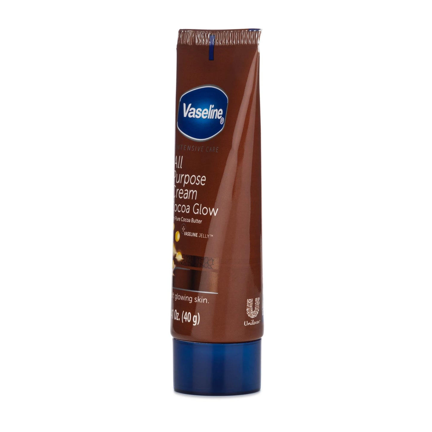 Vaseline All Purpose Cream Cocoa Glow, with Pure Cocoa Butter, 4-Pack, 1.41 FL Oz Each, 4 Tubes