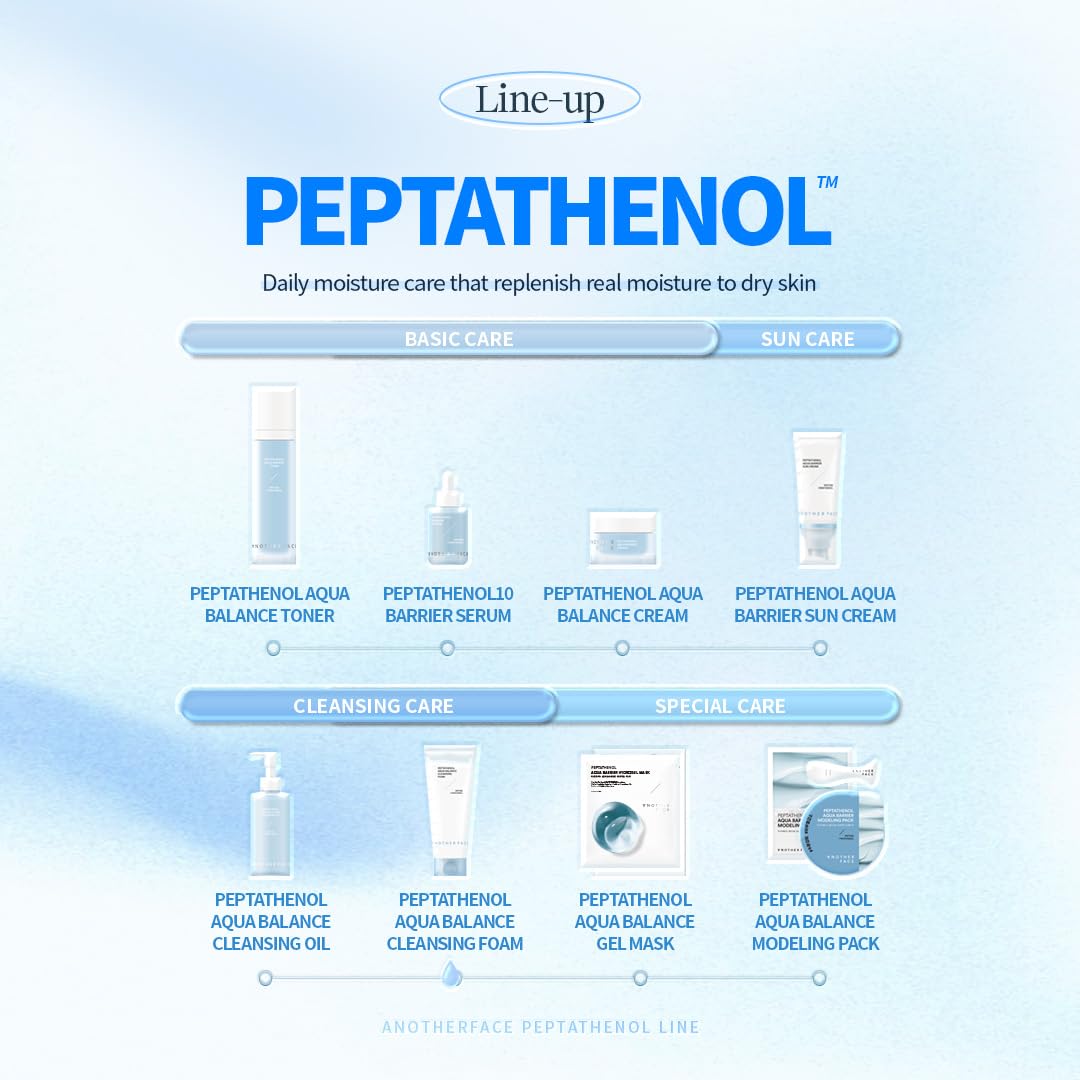 ANOTHERFACE PEPTATHENOL™ Aqua Balance Cleansing Foam 5.07 Fl. Oz., Peptied, Panthenol, Daily Low pH Facial Deep Cleanser, Hydrating Bubble Foam, Korean Skin Care, Mild for Sensitive Skin, Vegan