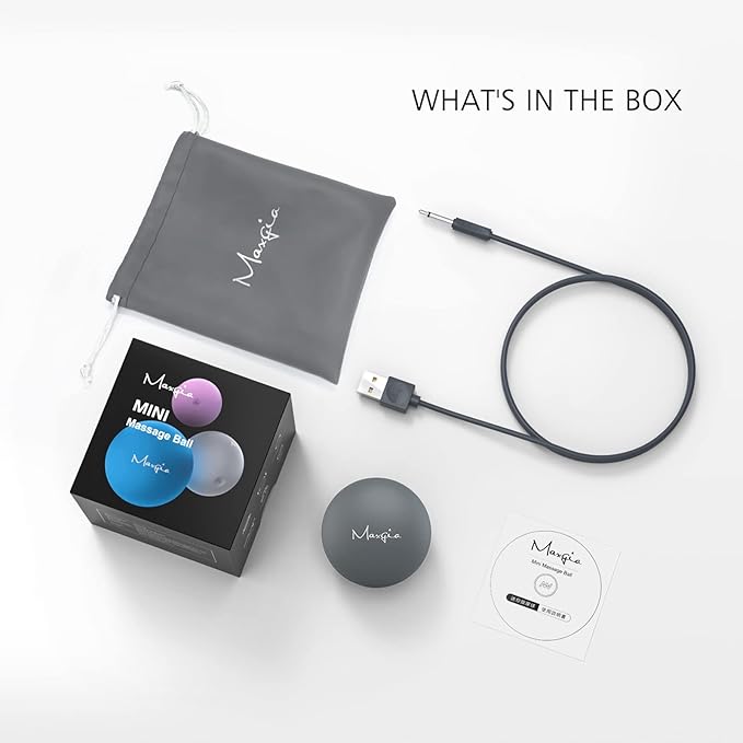 2" Mini Massage Ball, 5 Speeds Vibrating Massage Roller Ball for Palm, Hand, Foot, Leg, Neck, Back, Trigger Point Muscle Therapy Ball for Myofascial Release, Plantar Fasciitis, Purple