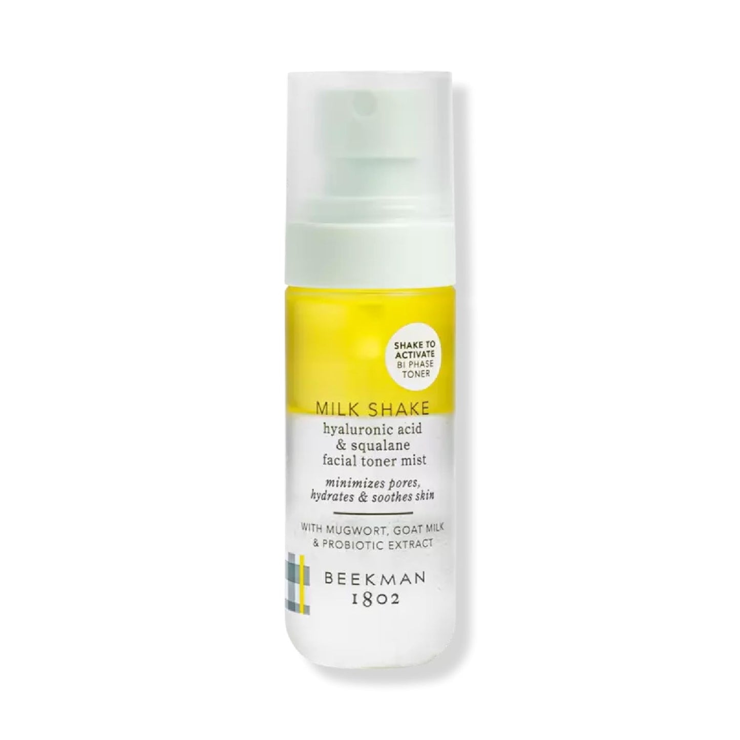 Beekman 1802 Milk Shake Hydrating Face Mist - Hyaluronic Acid & Squalane Facial Mist Minimizes Pores & Gently Moisturizes - Goat Milk Skin Toner Spray - Lightweight, Fragrance-Free Travel Toner