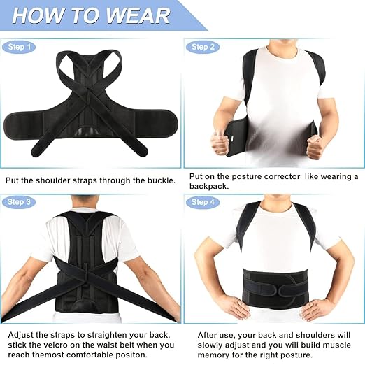 Back Brace Posture Corrector for Women Men -Adjustable and Breathable Support Scoliosis for Waist - Improve Back Posture for Body Correction and Lumbar Support XXL(42"-48")