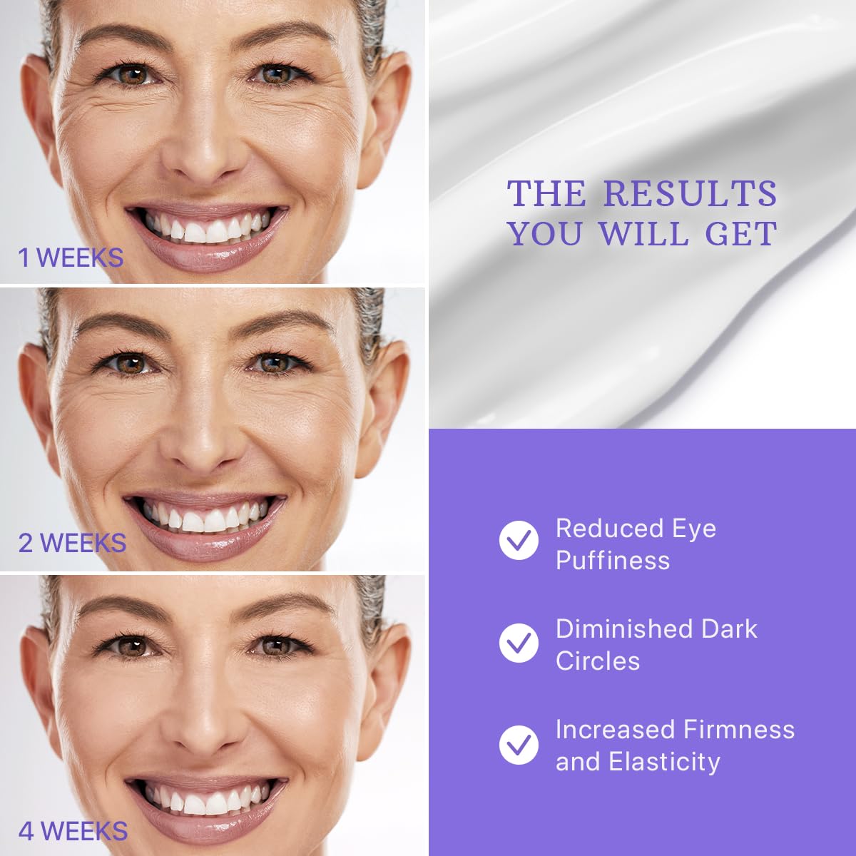 Caffeine Eye Cream for Dark Circles and Puffiness, Bags Under Eyes, Collagen Anti Aging Day and Night Corrector for Women and Men