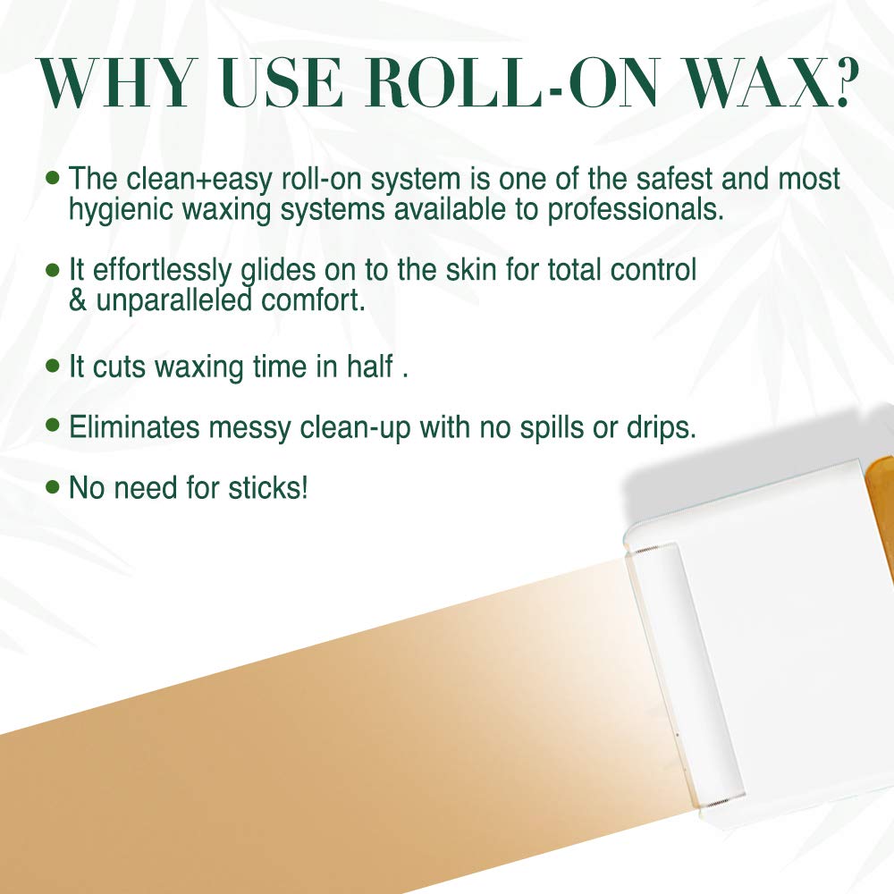 Clean + Easy Wax Roller Warmer Kit – Professional Roll On Wax Warmer for Hair Removal, Portable Heater for Face, Arms, Legs & Body, At-Home or Salon Use, Unit Only (120V)