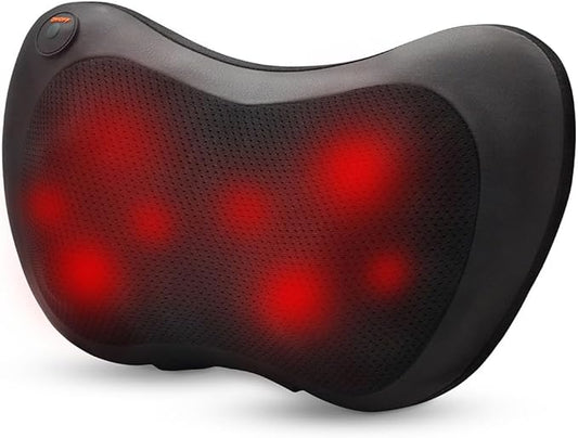 Back Massager with Heat Massagers for Neck - Shiatsu Kneading Massage Pillow for Back, Shoulder, Leg Pain Relief - Body Muscle Pain Relief Use at Home,Car,Office Christmas Gifts for Women/Men