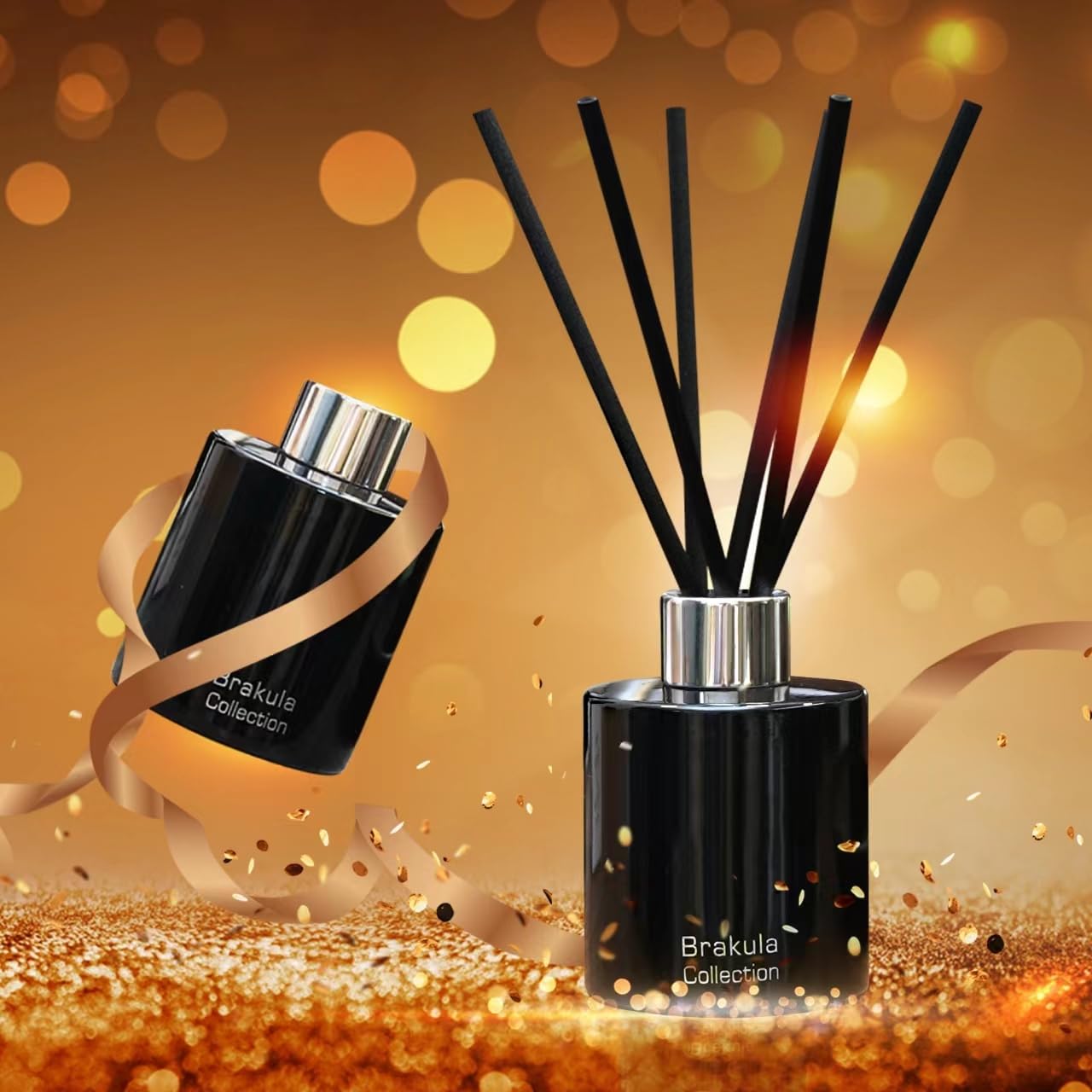 Brakula Reed Diffuser Set - Mango Scented Diffuser 4 fl.oz, 6 Sticks, 118ml for Home Fragrance and Bathroom Decor