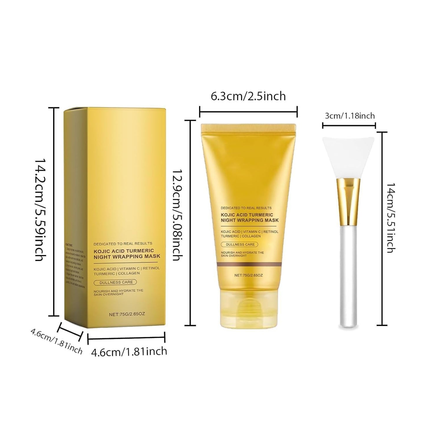 Yurioprp Revix Turmeric Night Wrapping Mask, Overnight Facial Mask with Vitamin C, Nourishing Formula (1pc)