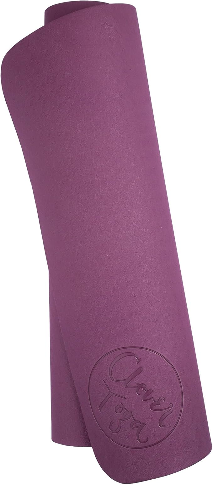 Clever Yoga Better Grip Thick Yoga Mat - Beginner Exercise Yoga Mat with Non-Slip Surface for Home Gym, Earth-Friendly & Recyclable Pilates and Workout Pad Women & Men, 1/4 Inch Thick