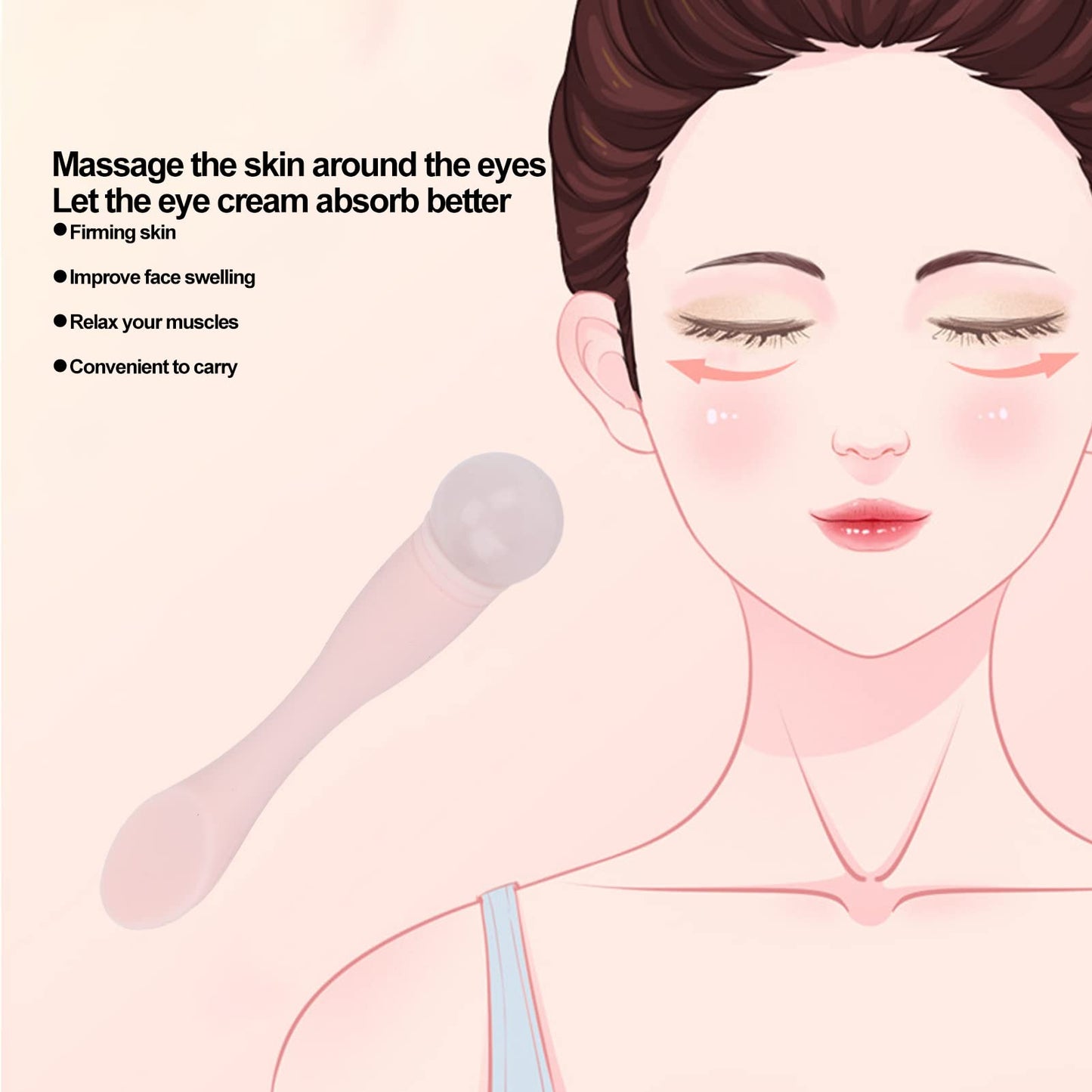 Eye Cream Spatula, Cosmetic Spoon Mini Makeup Spatula Spoon Beauty Scoop Eye Massage Wand Stick Professional Silicone Face Eye Cream Applicator Spatula for Skin Care Home Salon