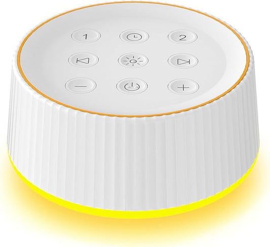 BGOVERSS Sound Machine with 30 Soothing Sounds, 16 Colors Night Light White Noise Machine for Adults Baby Kids Sleep Machines Function 36 Volume Levels 5 Timers for Home Office Travel (White, /)