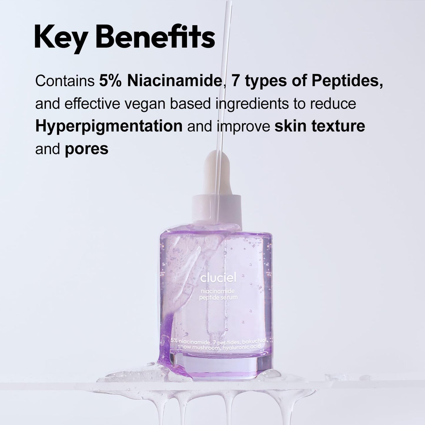 cluciel Niacinamide Peptide Serum I Repairing Serum, Targets Dullness, Dark Spots, Hyperpigmentation, Blemishes, Pore Care, Korean Glass skin (50ml / 1.69 fl.oz)