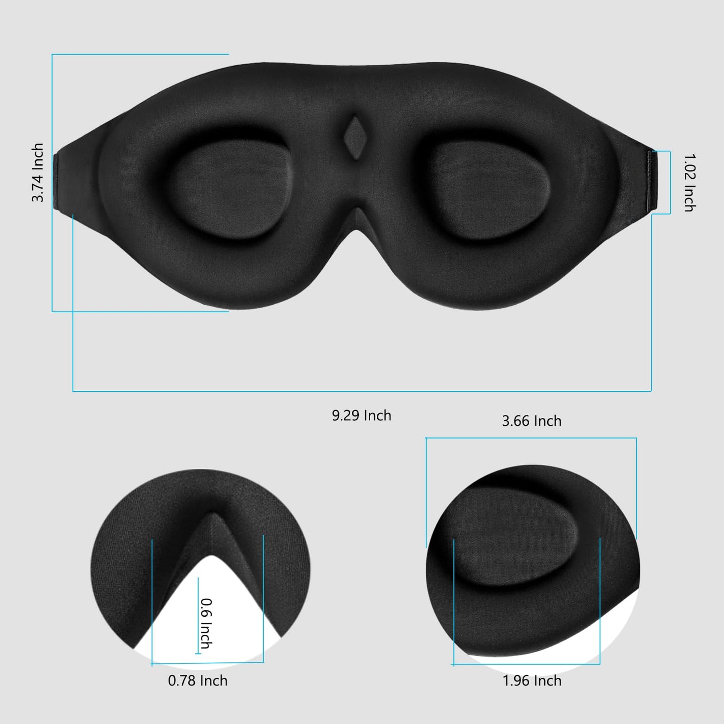 ALASKA BEAR Sleep Mask Memory Foam Contoured Eye Cups for Women and Men, Soft 3D Blackout Eye Mask for Sleeping No Pressure on Eyelids and Eyelashes Protection, Earplugs Set, Black