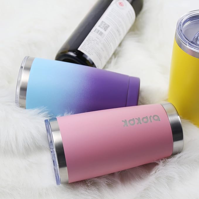 BJPKPK Yellow Stainless Steel Tumbler With Lid And Straw 20 oz Insulated Tumblers Thermal Cup For Hot And Cold Drinks