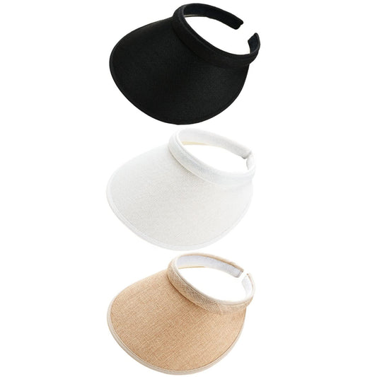 3 Pack Women Sun Visors Wide Brim Sun Caps Golf Hats UV Protection UPF 50 for Sport Outdoor Travel Multi Color