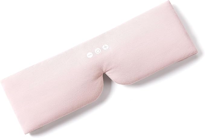 ALASKA BEAR Sleep Headphone Headband Bluetooth 5.2 HD Stereo Noise Reduction Eye Contour Built-in Mask w/Thin Speakers Wireless Audio Sports Headgear(Pink)