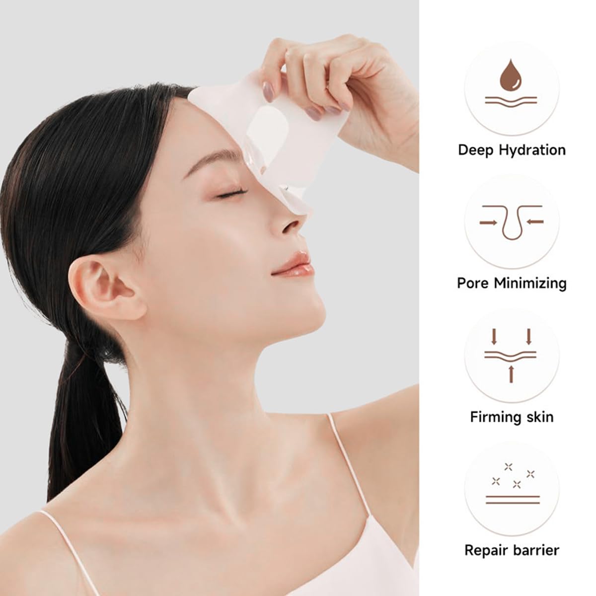 Collagen Face Mask,Deep Collagen Anti-Wrinkle Lifting Overnight Mask,Facial Sheet Masks With Low Molecular Weight for Lifting, Firming and Moisturizing(5pcs/1box)