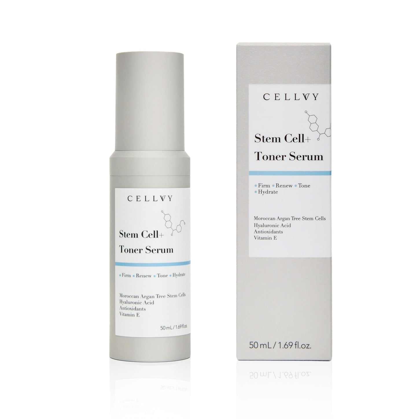 CELLVY Korean Stem Cell + Toner Serum w/Moroccan Argan Tree Stem Cells, Hyaluronic Acid & Antioxidants, Firming, Hydrating, Anti-Aging, Boosts Collagen Production, Cooling w/Aloe Vera