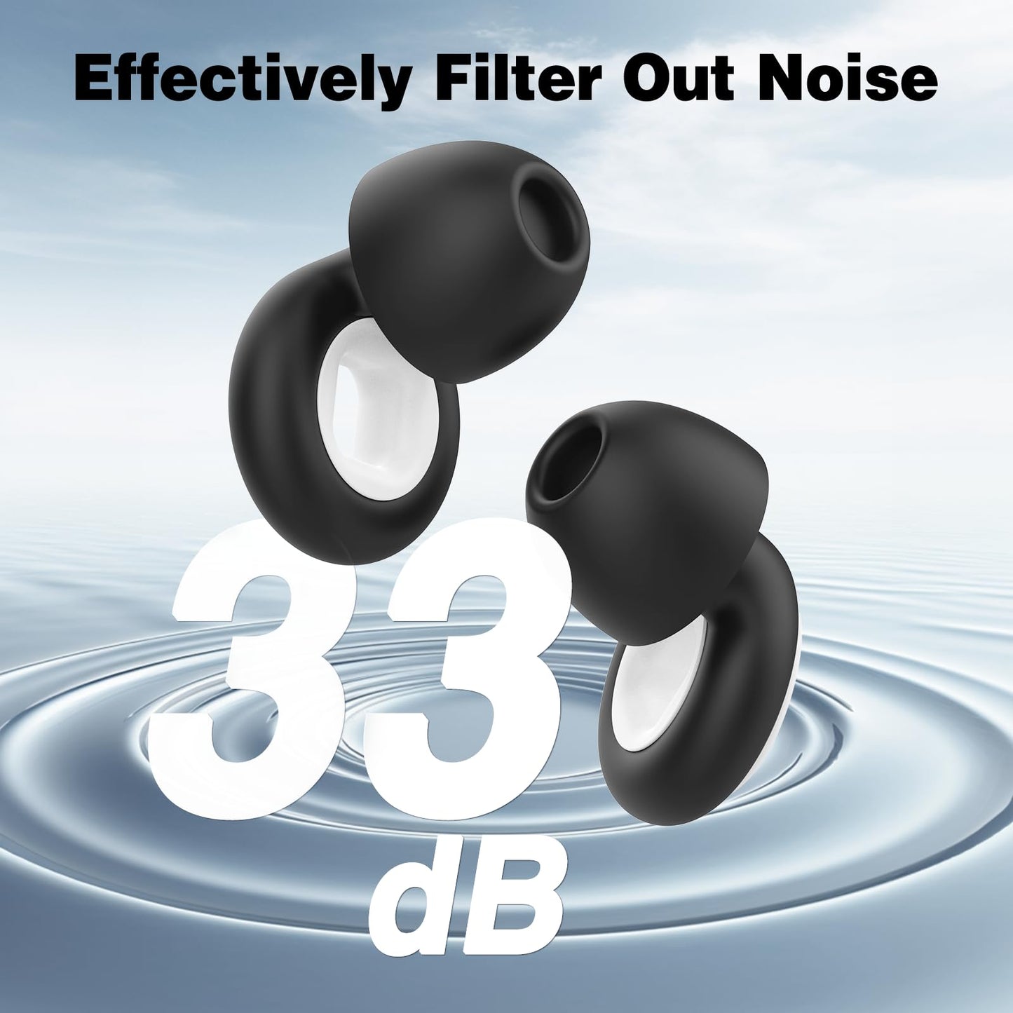 2 Pairs Nexavibe Noise Reduction Earplugs 33db for Sleeping,Concerts,Motorcycle,Focus Work & Travel - Reusable Silicone Ear Plugs for Adults with Portable Case – Includes 3 Sizes for All Ears