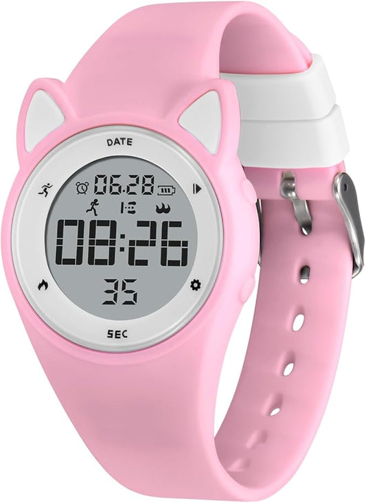 Kids Watches for Girls Boys Digital Sport Watch with Step Counter Pedometer Vibration Alarm Clock, No App Waterproof Fitness Tracker Kids Watch Boys Girls Teens Students Ages 5-16