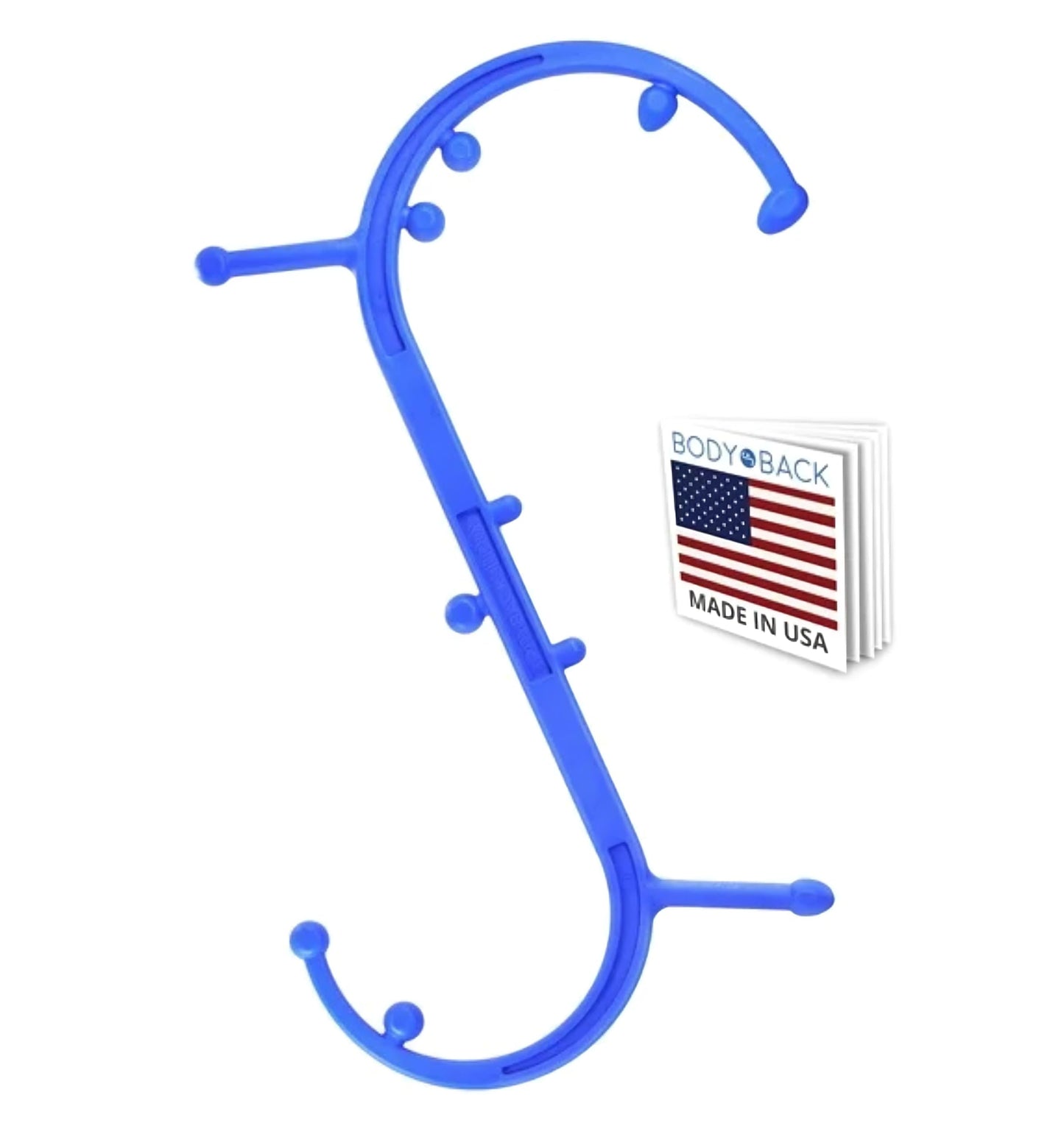 Body Back Buddy Classic USA Made Handheld Full Body Massage Cane Pressure & Trigger Point Massage Tool for Deep Tissue Pain Relief - Dual Massage Hooks for Back, Shoulder, Neck. Manual Back Massager