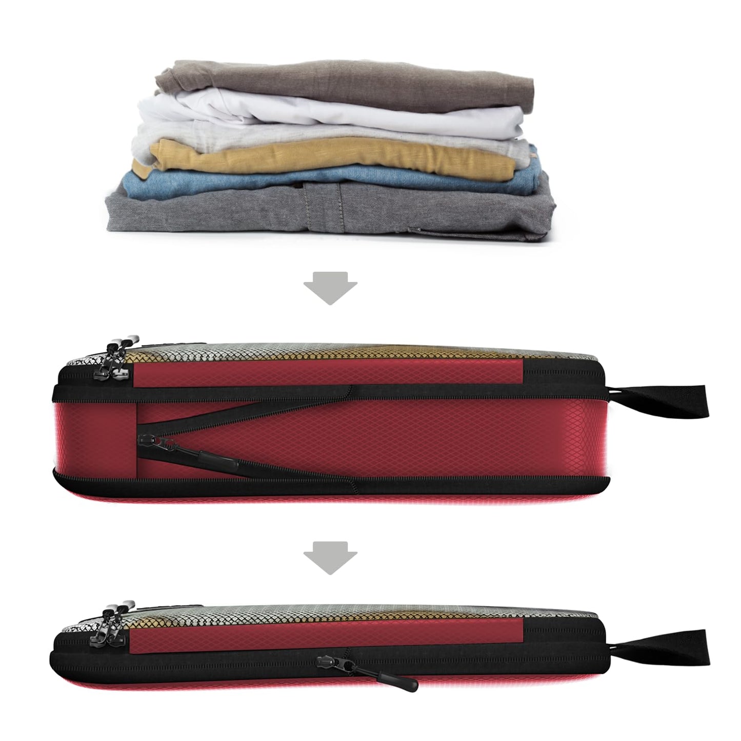 Large Compression Packing Cubes for Travel - 5 Pcs set of Packing Cubes Compression, Carry on Suitcase Organizer Bags - Travel Cubes Organizer Bags for Luggage