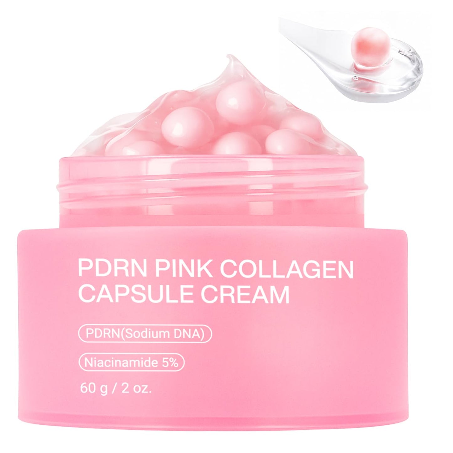 Jorceray PDRN Pink Collagen Capsule Cream –Salmon PDRN -Dual Texture Barrier Repair Moisturizer | Salmon DNA + 5% Niacinamide 2oz