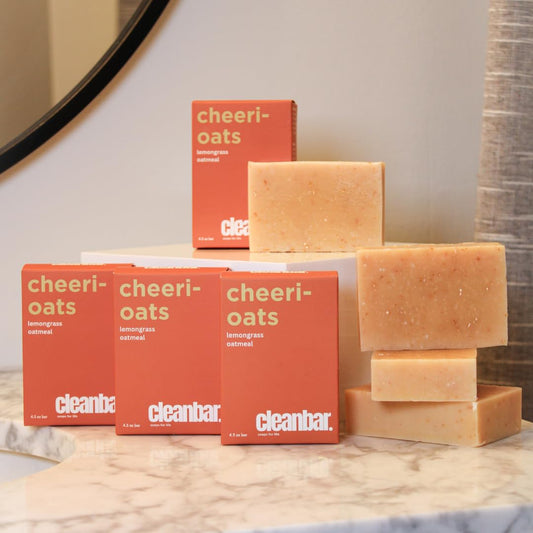 Cleanbar All-Natural Bar Soap -Cheeri-Oats - Lemongrass, Lavender, Rosemary, and Oatmeal Exfoliating Bar Soap