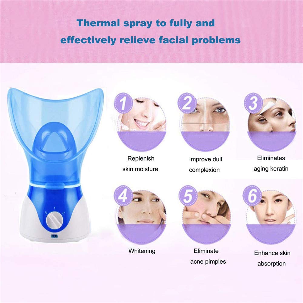 Facial Steamer Hot Mist Home Sauna Face Humidifier for Steaming Skincare (Blue)