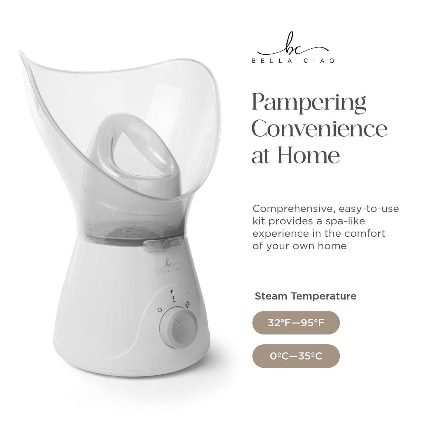 Bella Ciao 11-Piece Gentle Face Steamer Set with 2 Settings, At-Home Facial Spa Kit with Accessories, Facial Essentials, Includes Cleansing Brush and Blackhead-Remover Tools for Deep Pore Cleaning