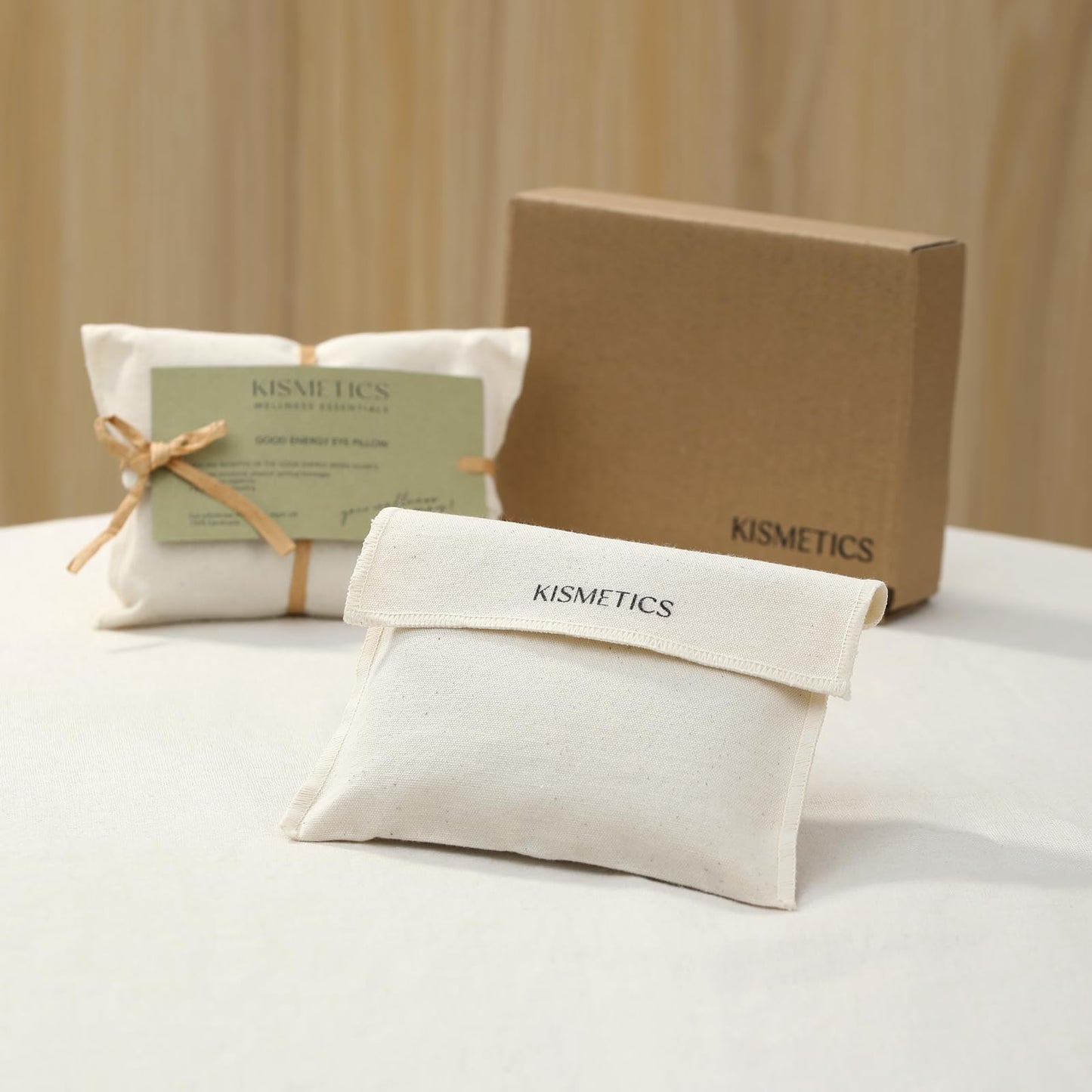 KISMETICS - Weighted Eye Pillow for Relaxation, Sleeping, Yoga, SPA and Travelling, 100% Natural Crystals Mixed with Labradorite and Obsidian, Cooling Eye Pillow, Reusable, Relaxation Gift for Women