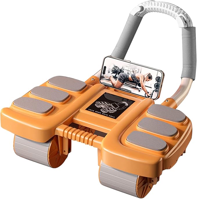 2025 New Ab Wheel Roller with Elbow Support - Automatic Rebound Abdominal Wheel Roller, The Upgraded Four-wheel Abdominal Wheel Core Workout Equipment Home Gym Abs Machine
