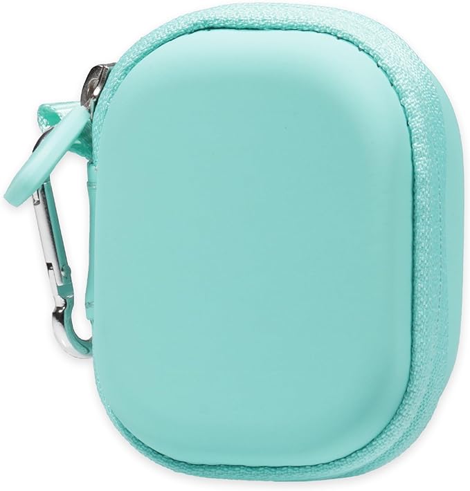 CaseSack Case for JLab Go Air Pop, Air, Air Tones+/ Tones, JBuds Mini True Wireless Earbuds, Compact Organizer for The Charger case and Charger Cord (Mint)