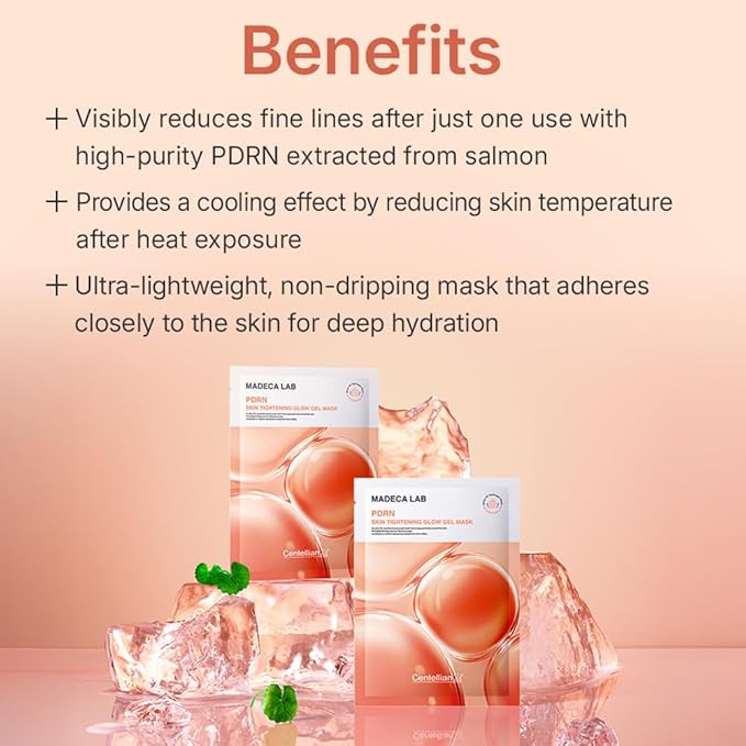 CENTELLIAN 24 Madeca Lab PDRN Glow Gel Mask – Salmon PDRN, Deep Hydration & Firming, Instant Radiance with Cooling Hydrogel Sheet