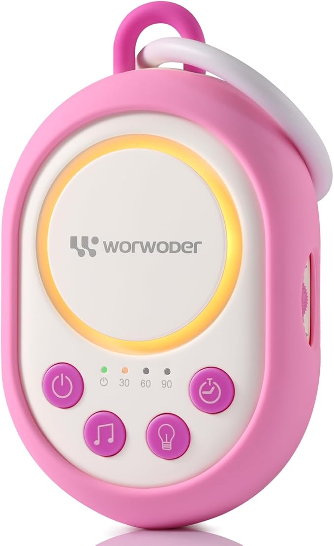 2025 Mom's Choice Awards | White Noise Sound Machine Baby with Night Light, 20 Soothing Sounds, 22 Hours Battery Life, Travel, Registry Gift, Shower, Clips on Baby Stroller