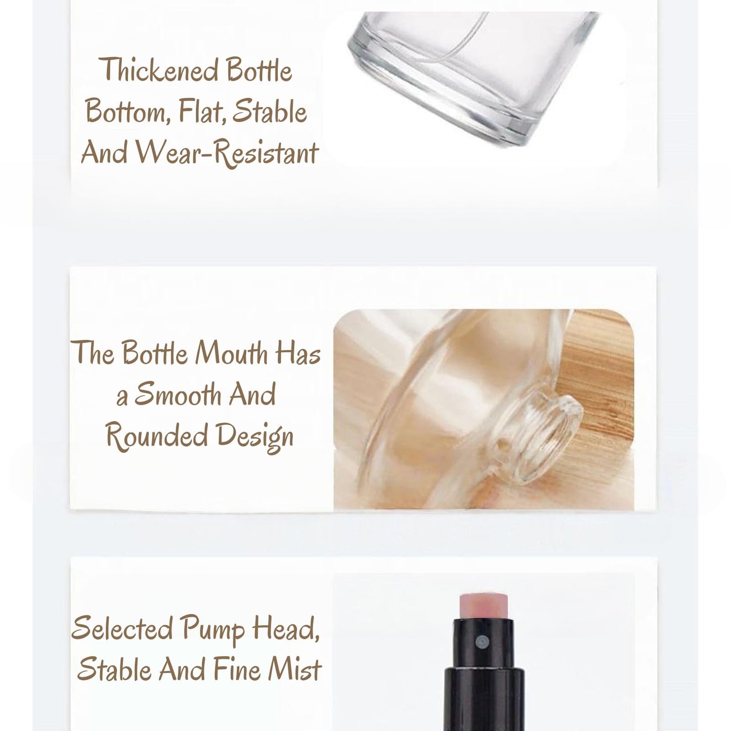 100ML/3.4OZ Refillable & Empty Perfume Bottle - Leak-Proof Glass Perfume Atomizer Sprayer, Travel-Friendly Mini Perfume Bottle for Fragrance, Cosmetics, Essential Oils (Black)