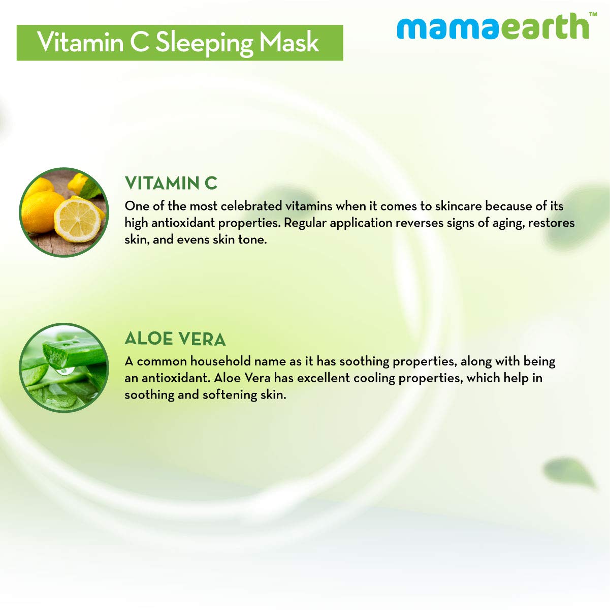 Mamaearth Vitamin C Sleeping Face Mask | Overnight Restorative Night Time Skincare | Hydrating Cream-Gel Mask for Radiant Skin | No Paraben | 3.53 Oz (100g)