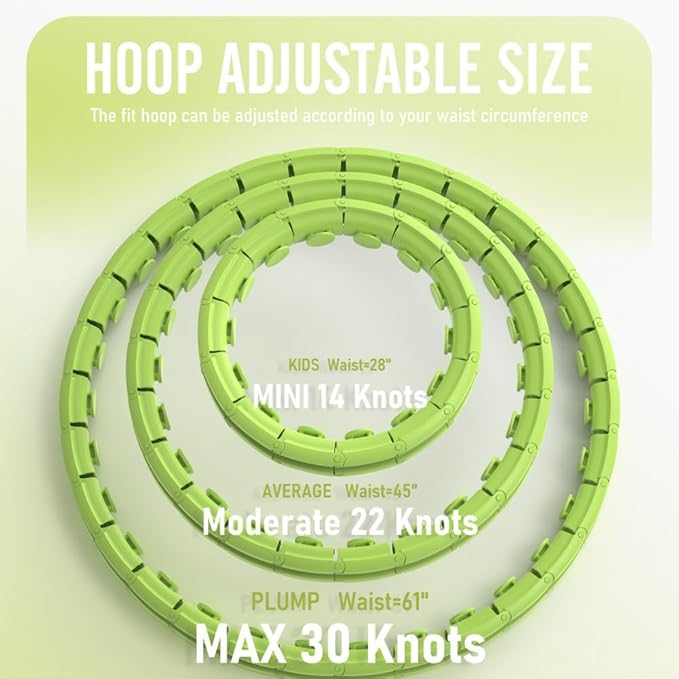 JKSHMYT Infinity Weighted Hula Exercise Hoop, for Adults Women Weight Loss Plus Size, 26/30 Detachable Links