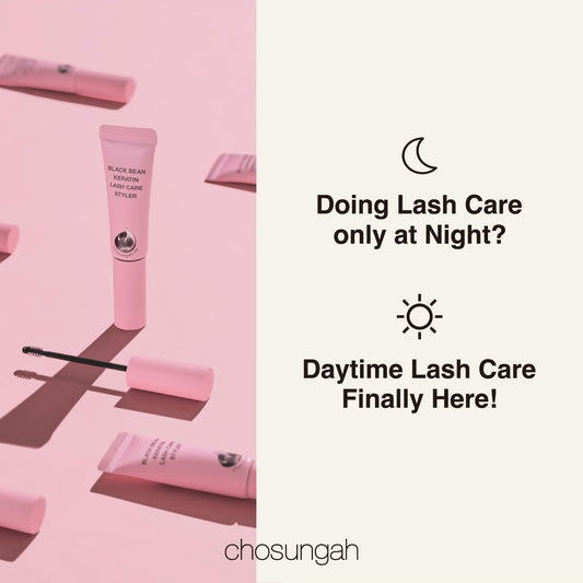 CHOSUNGAH BEAUTY Black Bean Keratin Lash Care Styler – Daytime Protein Lash Serum with Jelly Texture & Mini Brush for Daily Lash Conditioning, 0.3 Fl Oz (9ml)